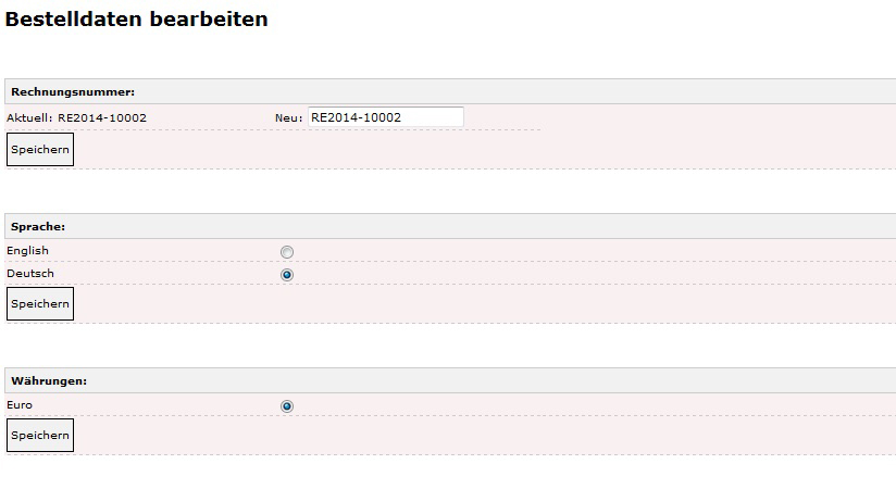 Rechnungsnummer bearbeiten