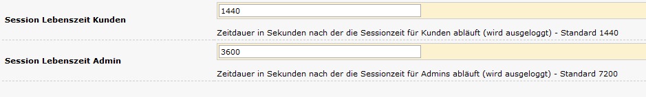 Session Laufzeit Adminbereich