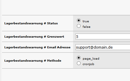 modified eCommerce  - Lagerbestandswarnung mit Emailversand