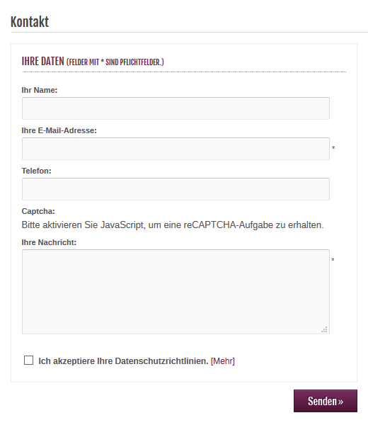 xtcModified Shop - Google reCAPTCHA im Kontaktformular JavaScript deaktiviert
