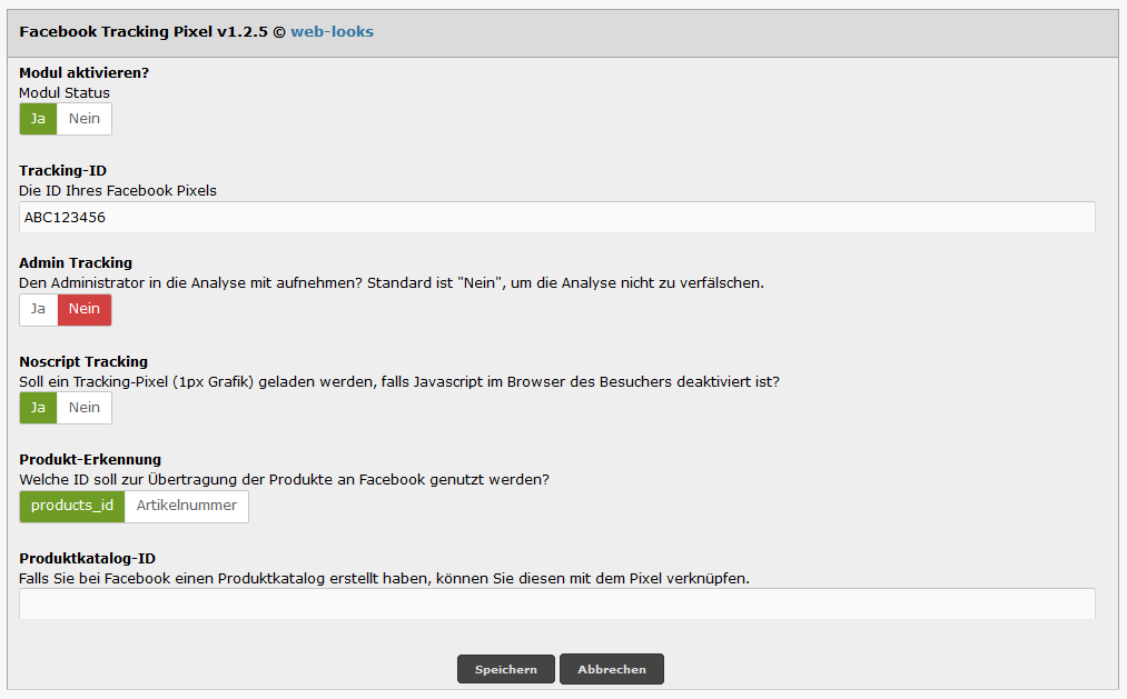 Modified Shop - Facebook Tracking Konfiguration