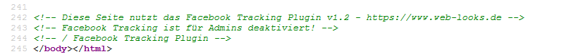 Facebook Tracking für Admins deaktiviert