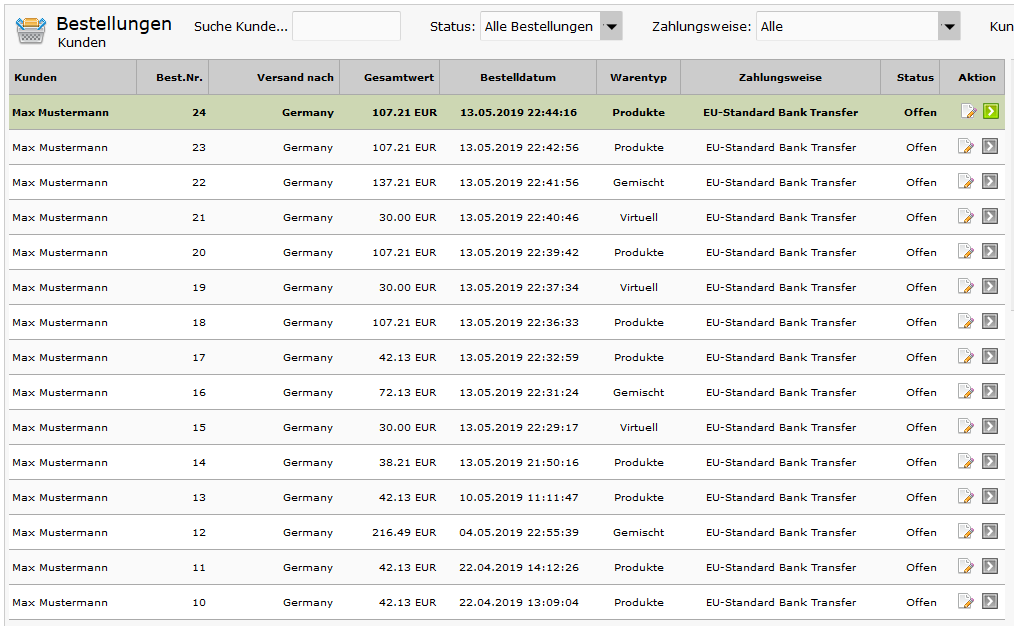 Modified eCommerce - Warentyp in der Bestellübersicht