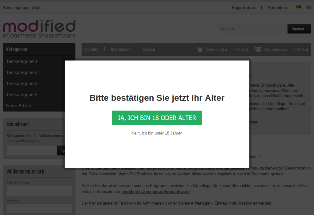 Modified Shop - Altersprüfung Box