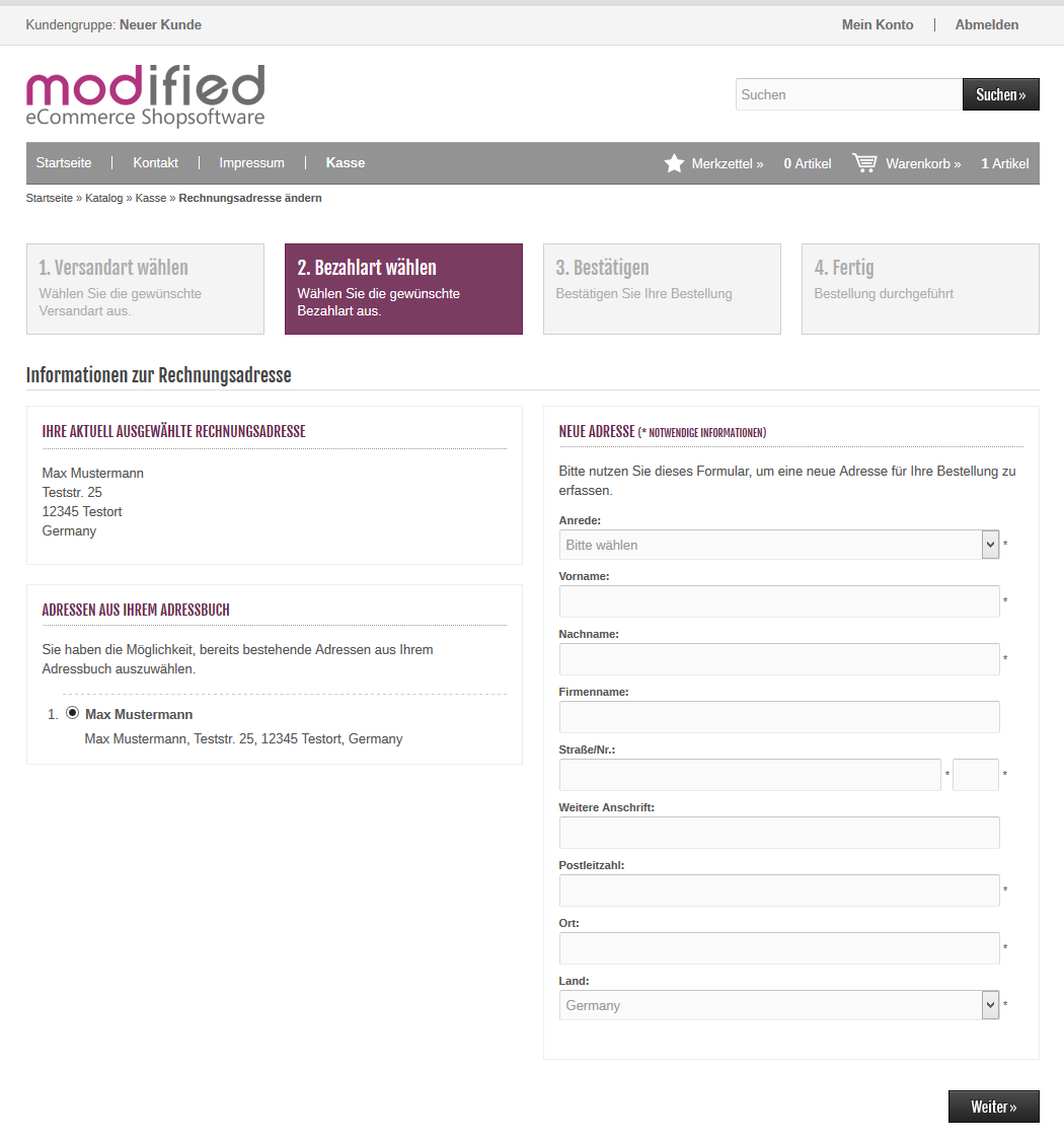 modified eCommerce - Separate Hausnummer bei Rechnungsadresse