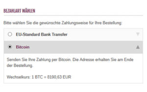 modified Shop - Bitcoin Zahlungsmodul