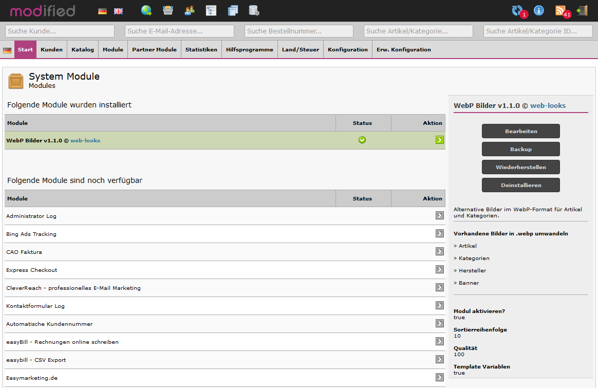 xtcmodified - WebP Bilder System Modul