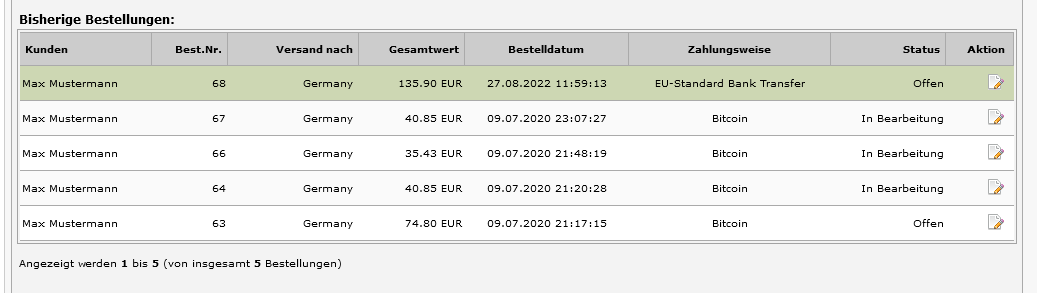 xtcmodified - Bisherige Bestellungenxtcmodified - Bisherige Bestellungen