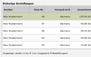 modified Shop - Bisherige Bestellungen auf Bestellseite