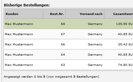 modified eCommerce  - Bisherige Bestellungen auf Bestellseite